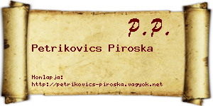 Petrikovics Piroska névjegykártya